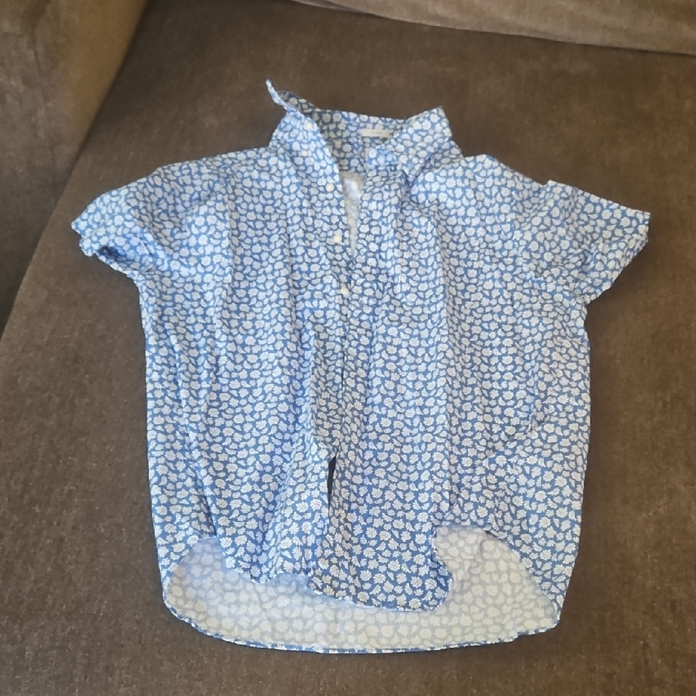 J. Crew Blue Floral Shirt